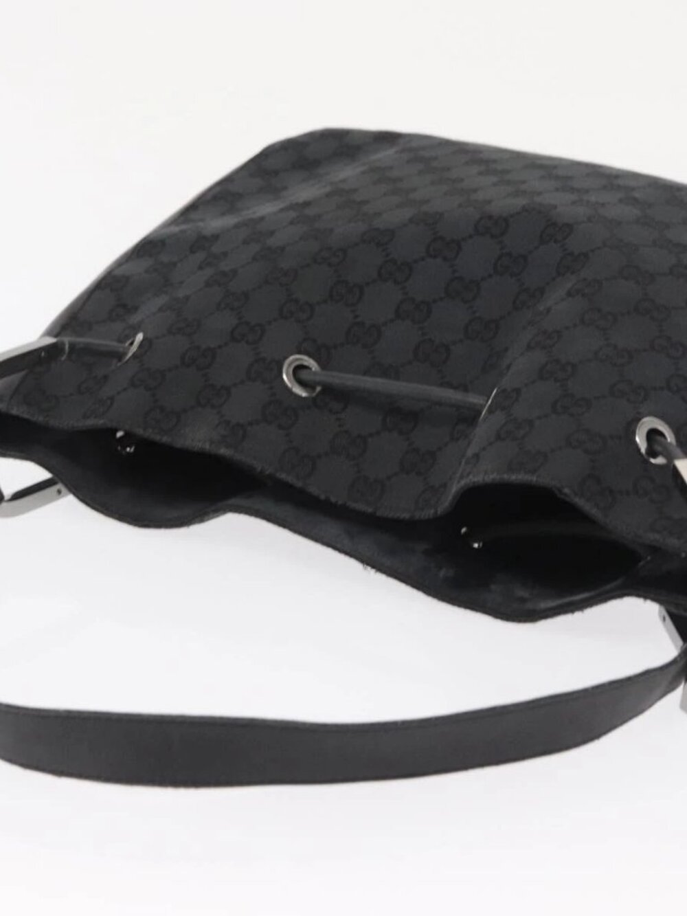 GUCCI GG Canvas Shoulder Bag Black Silver 001 3746 Auth 170401 - Picture 7 of 16